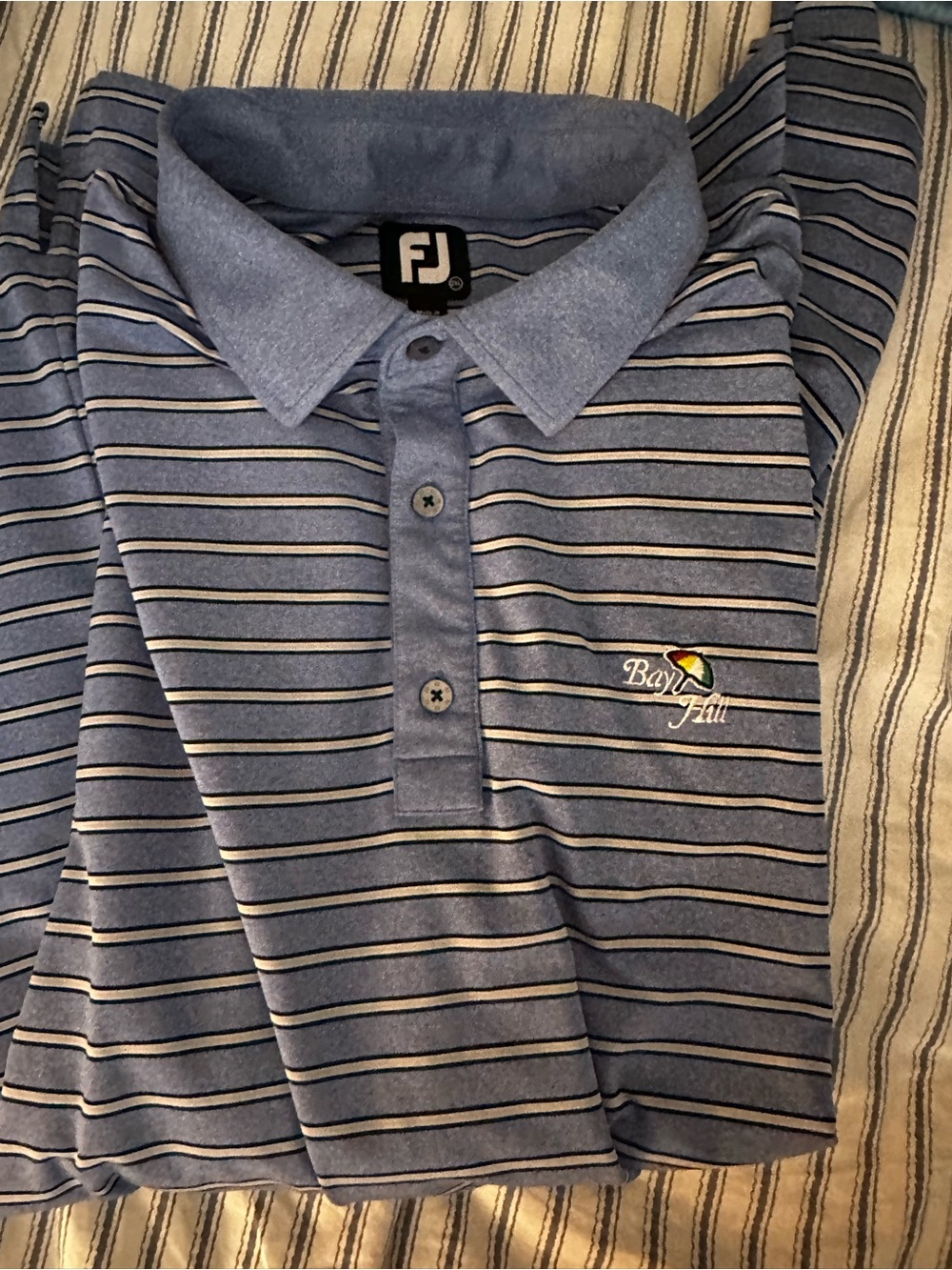 FootJoy Blue and Navy Striped Bay Hill Golf Polo